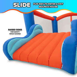 Sportspower My 1st Inflatable Bounce House with Slide & Mesh Shoe Pockets