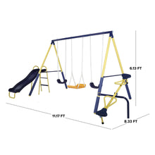 Load image into Gallery viewer, Palmview Swing Set with Teeter-Totter, Standing Swing, and Slide
