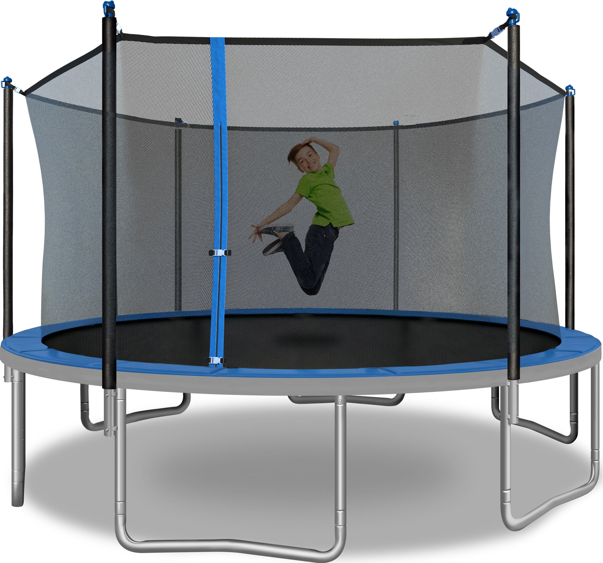 TruJump 14' Blue Trampoline with Enclosure – SportsPowerSwingSets
