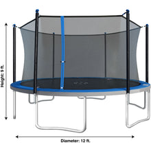 Load image into Gallery viewer, TruJump 12 Foot Blue Trampoline with Enclosure
