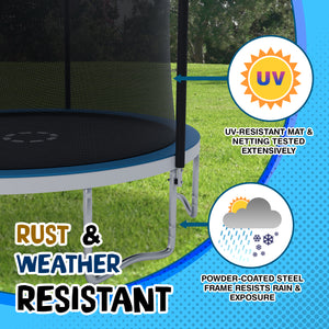 TruJump 10 Foot Blue Trampoline with Enclosure