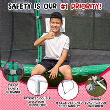 Load image into Gallery viewer, TruJump 14 Foot Green Trampoline with Enclosure

