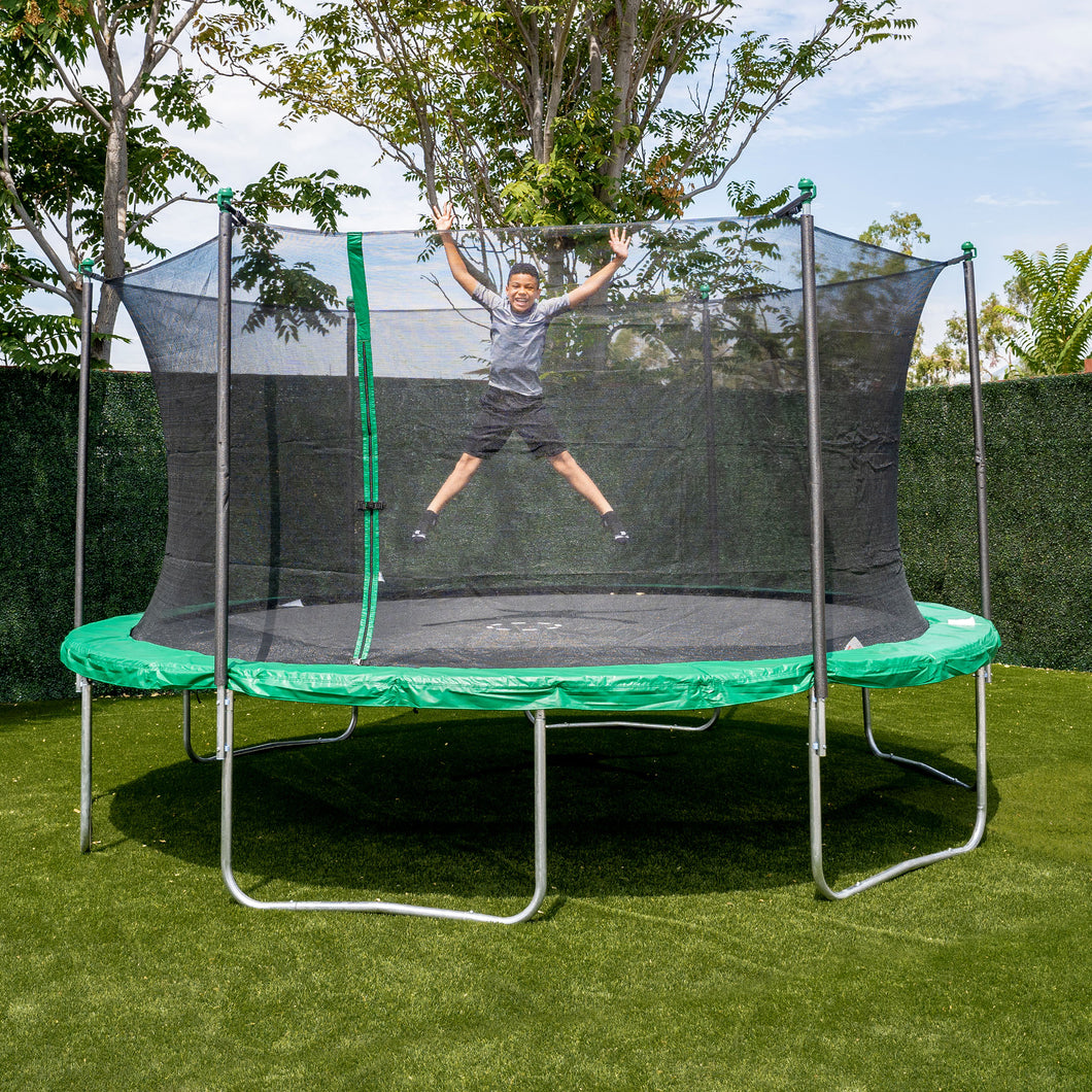 Sportspower 15-Feet Green Trampoline with Enclosure