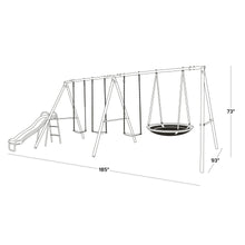 Load image into Gallery viewer, Sportspower Triple Swing and Saucer Metal Swing Set
