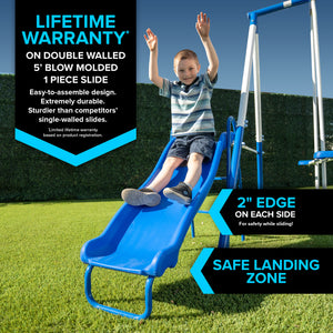 Sportspower Albany Metal Swing Set with 2 Adjustable Swings, Glider and Slide