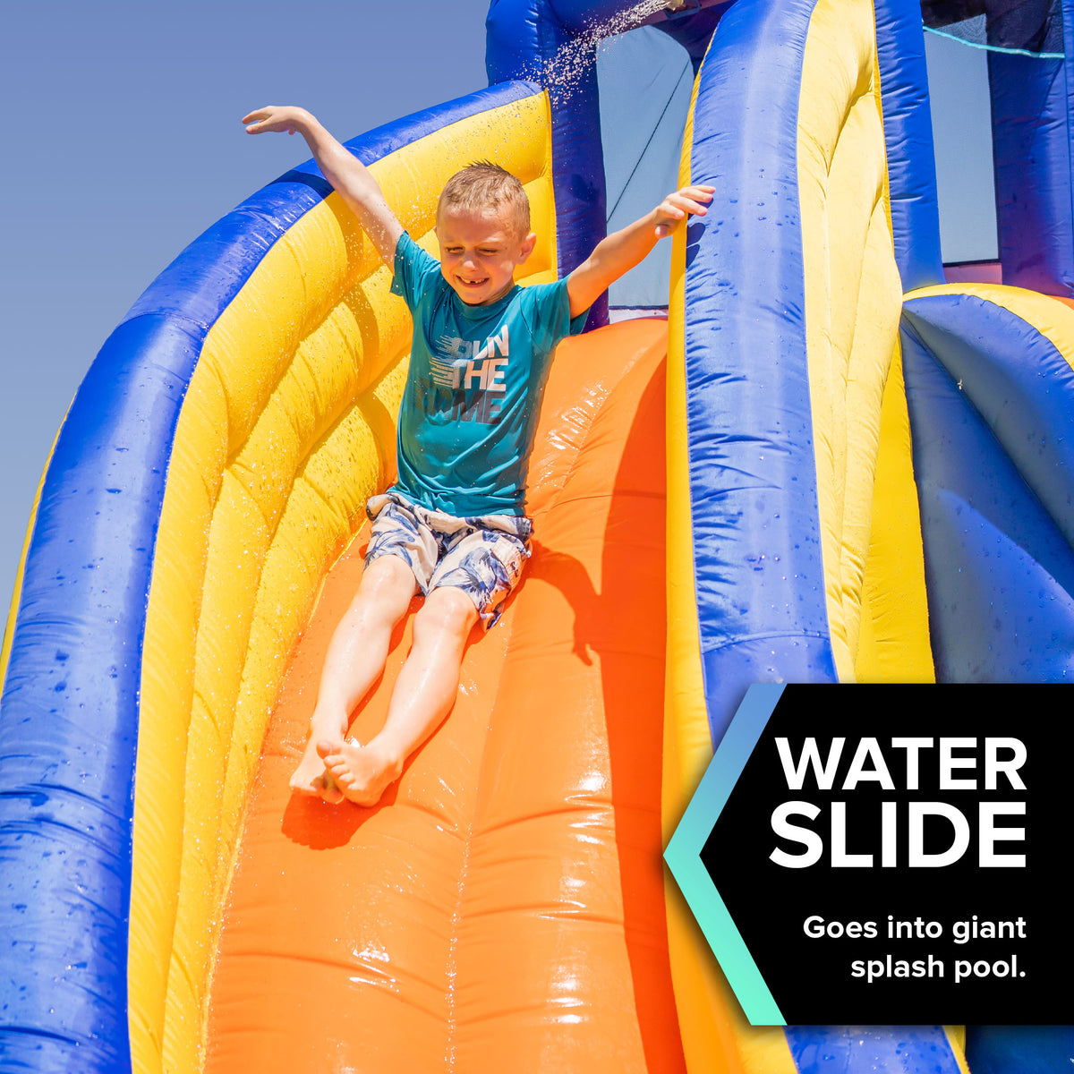 Big Wave Inflatables Big Wave 2 Water Slide Backyard Inflatable Jumper – SportsPowerSwingSets