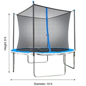 TruJump 10 Foot Blue Trampoline with Enclosure