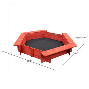 Sportspower 4.3' Hexagon Sandbox With Ground Tarp And Cover