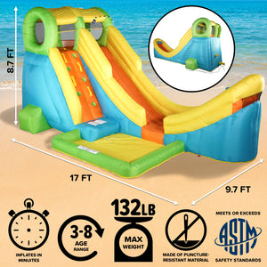 Inflatable Backyard Bounce House  Half Pipe
