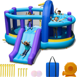 Sportspower Inflatable Bounce House with Kid’s Whack-A-Play and Basketball Hoop