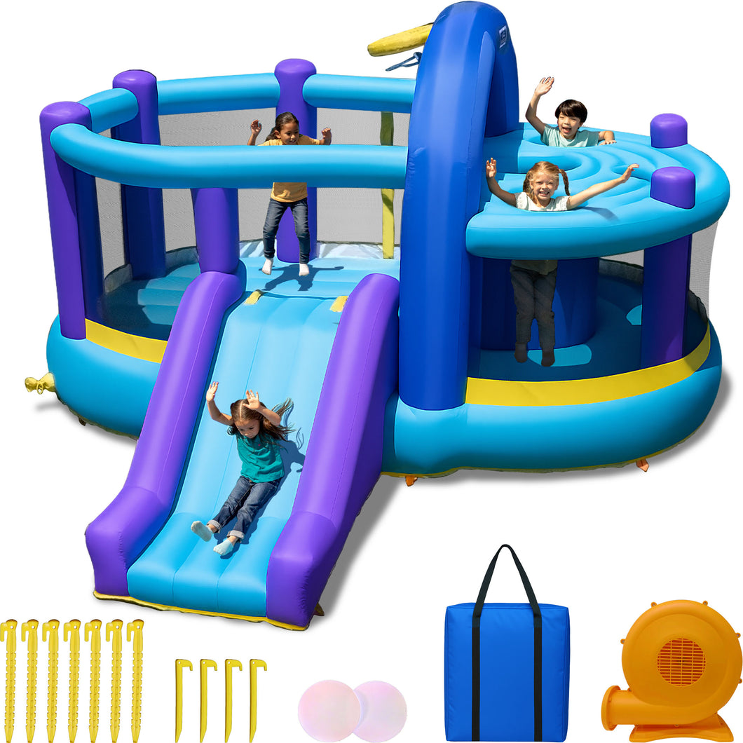 Sportspower Inflatable Bounce House with Kid’s Whack-A-Play and Basketball Hoop