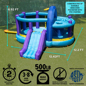 Sportspower Inflatable Bounce House with Kid’s Whack-A-Play and Basketball Hoop