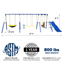 Load image into Gallery viewer, Super 8 Fun Metal Swing Set
