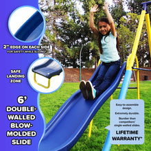 Load image into Gallery viewer, Sportspower Outdoor Super First Metal Swing Set with Trapeze, Teeter-Totter, and 6ft Heavy Duty Slide
