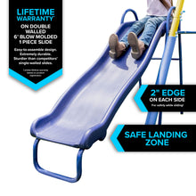 Load image into Gallery viewer, Sportspower Outdoor Super First Metal Swing Set with Trapeze, Teeter-Totter, and 6ft Heavy Duty Slide
