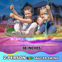 Load image into Gallery viewer, Sportspower Matterhorn 9.5ft Heavy-Duty Metal Swing Set with LED Swings
