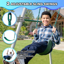 Load image into Gallery viewer, Sportspower Rainer 9.5ft Heavy-Duty Metal Swing Set
