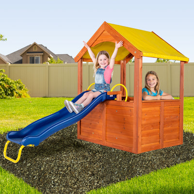 Sportspower Encinitas Wood Playhouse With 4' Slide