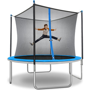 TruJump 10 Foot Blue Trampoline with Enclosure