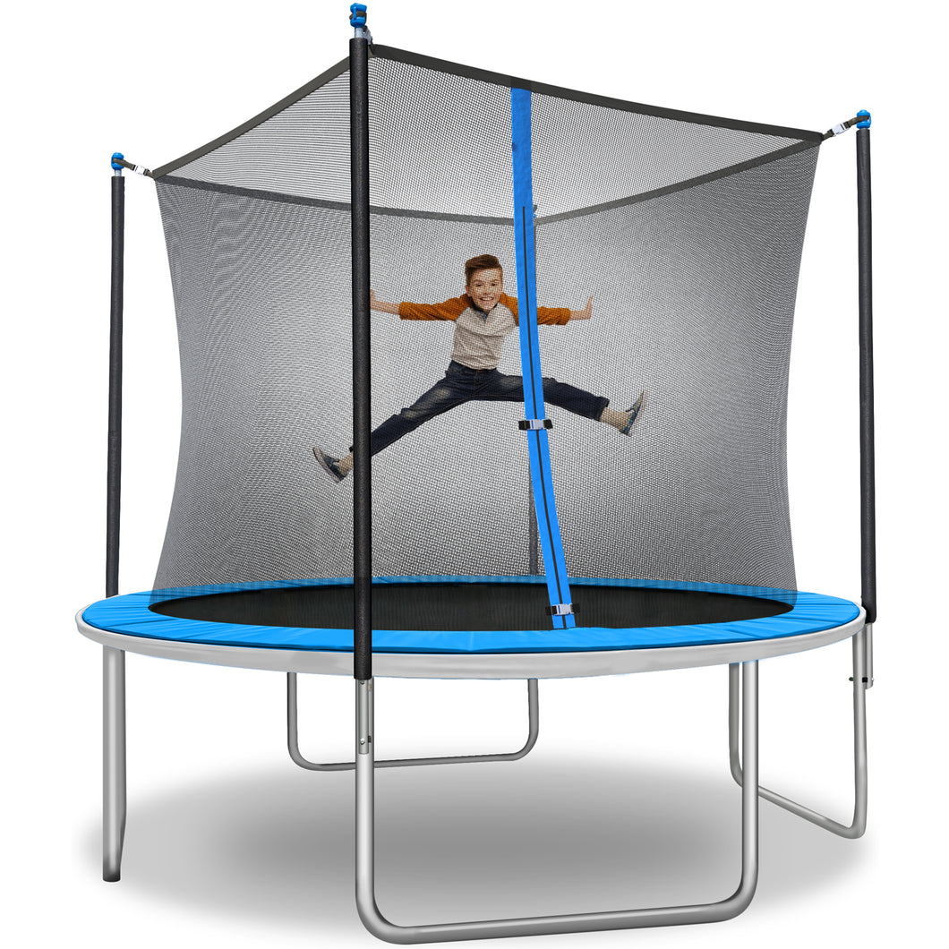 TruJump 10 Foot Blue Trampoline with Enclosure
