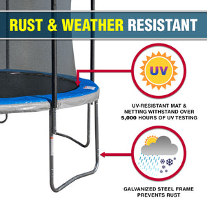 TruJump 10 Foot Blue Trampoline with Enclosure