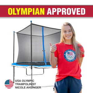 TruJump 10 Foot Blue Trampoline with Enclosure