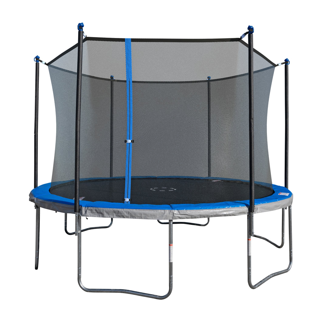 TruJump 12 Foot Blue Trampoline with Enclosure
