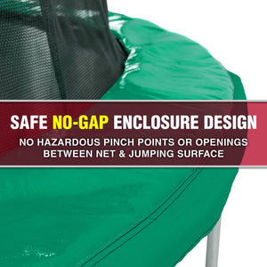 TruJump 14 Foot Green Trampoline with Enclosure
