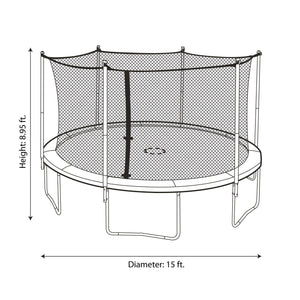 Trujump 15' Round Backyard Trampoline with Safety Enclosure