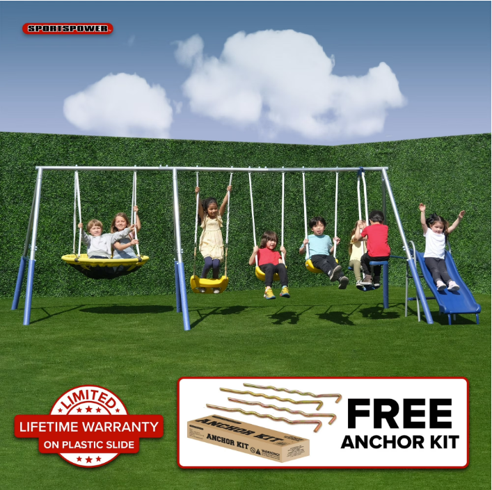 Swing and Play metal swing set