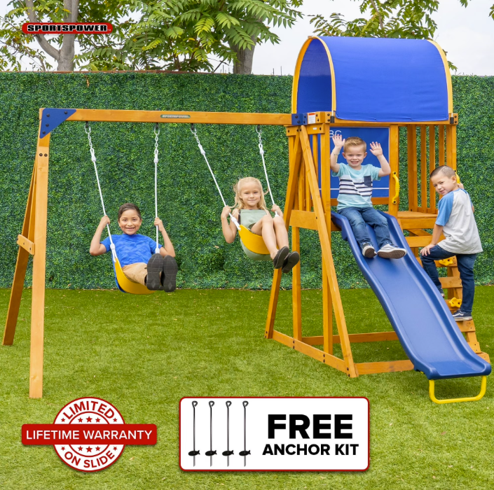 SPORTSPOWER ADDISON WOOD SWING SET
