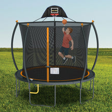 Load image into Gallery viewer, Sportspower 10ft STEPJOY Trampoline with Enclosure &amp; Basketball System
