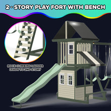 Load image into Gallery viewer, Ladera Solar Wooden Swing Set with Nighttime Lights
