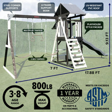 Load image into Gallery viewer, Roswell wooden swing set
