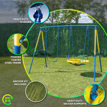 Load image into Gallery viewer, Swing and Saucer Metal Swing Set
