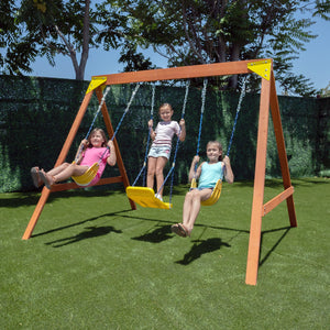 Sportspower Brightwood Wooden Swing Set with 3 Swings