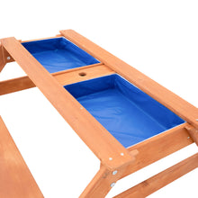 Load image into Gallery viewer, Sportspower Wooden Picnic Table W/Sand Play &amp; Water Play &amp; Umbrella Hole (no umbrella)
