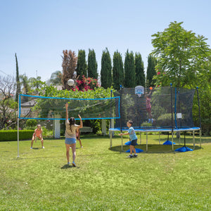 TruJump 14' Trampoline With Basketball Hoop, Badminton, and Volleyball