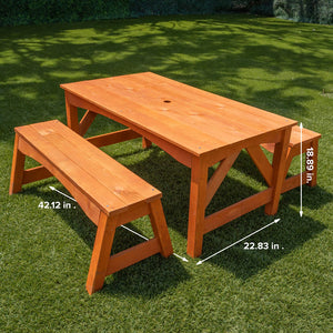 Sportspower Wooden Picnic Table With Separated Bench