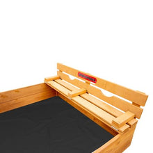 Load image into Gallery viewer, Sportspower Rectangular Sandbox with 2 Wooden Bench and Ground Liner
